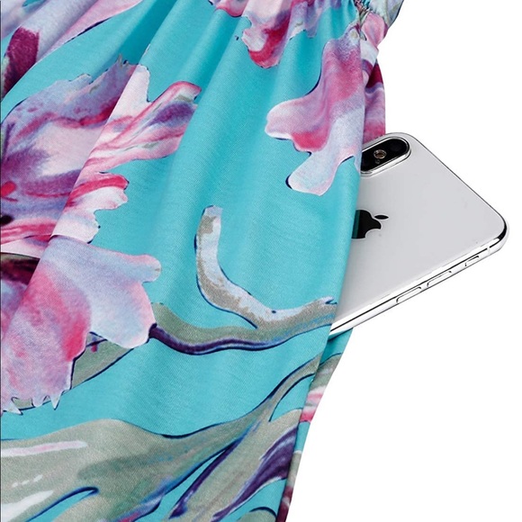 Aqua Floral Midi Dress! - Picture 4 of 4